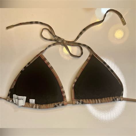 vintage check triangle bikini burberry|burberry check trim triangle.